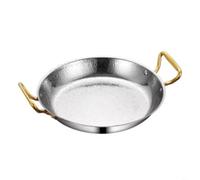 Tidgel Paellera de acero inoxidable, fondo plano grueso con acabado martillado, pulido electrolítico para una fácil limpieza, compatible con estufas de inducción de gas, ideal para paella caliente