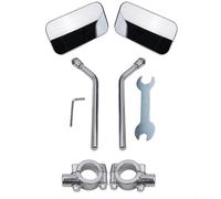 Tidgel Paquete de 2 espejos, marco de metal a prueba de golpes y vidrio convexo transparente, soporte de 22.2 mm para manillar vintage para crucero, conducción segura