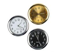 Tidgel Paquete de 3 relojes de coche de 40 mm luminosos para salpicadero, montaje en ventilación de aire, reloj analógico de cuarzo, para decoración del hogar, color negro, blanco y dorado