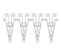 Tidgel Paquete de 4 marcos de metal para trepar plantas, 76 x 30 cm, estacas de soporte de jardín al aire libre para vides y flores, enrejado negro resistente para patio y terraza