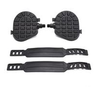 Tidgel Pedales de bicicleta estática con correas ajustables, pedales de ciclismo giratorios antideslizantes de 9/16 o 1/2 pulgada para bicicletas estacionarias de interior, color negro (eje B de 9/16