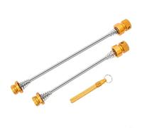 Tidgel Pinchos de seguridad para ruedas de bicicleta, eje antirrobo de liberación rápida, pincho de aleación de aluminio ultraligero, palanca de bloqueo de bicicleta de carretera de montaña (amarillo)