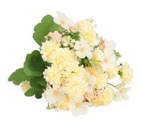 Tidgel Ramo de flores de seda, flores artificiales de crisantemo para decoración del hogar de boda, color rosa, 30 x 20 cm (color vino brillante)