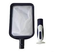 Tidgel Red de limpieza de piscinas, espumador de hojas de mano con malla fina, para pared y eliminación de desechos superficiales, herramienta de plástico ligero para piscinas sobre el suelo y en el