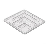 Tidgel Regla de coordinación de 7 cm, transportador acrílico con escala transparente para lectura de mapas, topografía, ingeniería, dibujo y tareas de aprendizaje de geografía, transparente