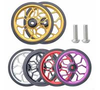 Tidgel Ruedas plegables de aleación de aluminio de 80 mm con rodamientos para Brompton para 3SIXTY piezas de repuesto ligeras y suaves de conducción, juego de 2 (dorado)