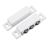 Tidgel Sensor magnético de puerta con interruptor de lengüeta, con cable para montaje en superficie, contacto de alarma para entrada, espacio de 15-25 mm, -10 a 60 C, blanco, paquete de 5 (blanco)