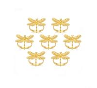 Tidgel Servilleteros dorados, paquete de 6 servilleteros de metal nórdico para hotel, restaurante, hogar, comedor, accesorios creativos de vajilla de aleación (A)