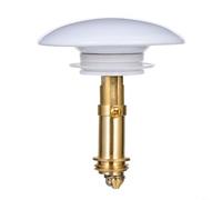 Tidgel Tapón de drenaje desplegable para fregadero de 66 mm con cubierta de latón, sello de goma a prueba de fugas para lavabo de baño y cocina, diseño de clic clac (blanco)