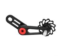 Tidgel Tensor de cadena de aluminio CNC de una sola velocidad con polea 11T para una conducción suave, rodillo guía ligero compatible con bicicletas plegables, negro (negro)