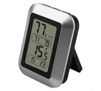 Tidgel Termómetro higrómetro interior con pantalla Celsius Fahrenheit para monitoreo de invernadero de oficina en casa Unidad de plástico compacta Plata (plata)