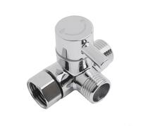 Tidgel Válvula desviadora de ducha de 3 vías, divisor de cabezal de ducha de baño, conector de latón G1/2 pulgadas para cabezal de ducha, válvula de ángulo de brazo de ducha (plateado)