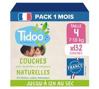 TIDOO - Pañales ecológicos para bebé, diseño de composición natural, apto para pieles sensibles, 3 x 44 pañales, 3 x 18 kg