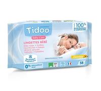 Tidoo Toallitas sin perfume de caléndula Bio compostables 58 toallitas