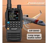 TIDRADIO H3 Walkie Talkies de largo alcance programación inalámbrica banda de aire vía de remolque portátil copia de radiofrecuencia estación inalámbrica HAM TD-H3-Black