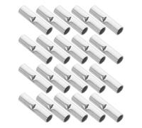 TIDTALEO 100 Unidades Terminal de Empalme Tubular Metálico para Uniones de Cables sin Soldadura, Diseño Simétrico de Doble Extremo, Color Plata, Adecuado para Armarios de Control Mecánico E