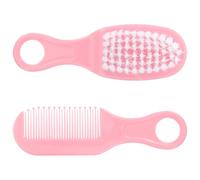 TIDTALEO 1juego Kit de Aseo para Bebés Rosa Cepillo y Peine Masajeador Suave para Recién Nacidos Cuidado Infantil Estimulante Circulación y Desarrollo Sensorial