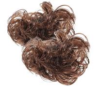 TIDTALEO 2 Piezas de Moño Pinza de Garra para Mujeres, Extensiones de Cabello Marrón de Material Natural Apariencia Despeinada y Estilo Chic para Uso Diario