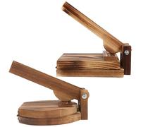 TIDTALEO 2 Prensadores de de Madera para Hacer Envolturas de Dumplings y Noodles, Molde Cuadrado y Redondo, Utensilios de Cocina para Cocinar Diseño Tradicional