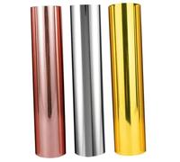 TIDTALEO 3 rollos Vinilo Adhesivo Metálico Permanente Film Autoadhesivo para Manualidades DIY Transferencia Flexible y Duradera Colores Dorado Plata y Rosa Dorado