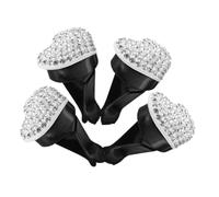 TIDTALEO 4piezas Clips De Ventilación Para Automóvil Diseño De Corazón y Rhinestones Accesorios Decorativos Para Aire Acondicionado Mejora El Interior Del Coche