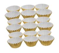 TIDTALEO 500 piezas Forros para Cupcakes de Aluminio Dorado Mini Tazas para Hornear Muffins Papeles para Repostería para Panaderías y