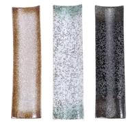 TIDTALEO Bandeja de Cerámica para Sushi Estilo Japonés, 3 Piezas Rectangulares, Diseño Atractivo, Adecuado para Restaurantes y Hoteles Varios estilos