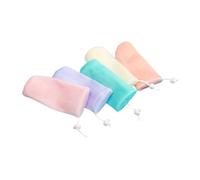 TIDTALEO Bolsa de Jabón de Malla 6 Capas Gruesas 5 Piezas de Colores Surtidos Verde, Beige, Naranja, Rosa, Morado Bolsa para Fregar Jabón Portátil Exfoliante para Ducha