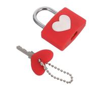 TIDTALEO Candado de Amor en Forma de Corazón Rojo con Llave, Mini Candado de Seguridad de Metal 50 Mm para Parejas, Regalos Románticos, Bodas, Viajes y Uso en Armarios