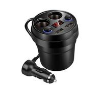 TIDTALEO Cargador De Coche USB Portavasos, Cargador Inteligente 2 Tomas para Encendedor, Protección contra Sobrecalentamiento para Dispositivos Móviles