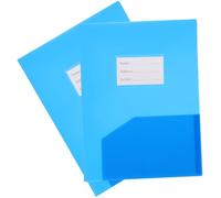 TIDTALEO Carpetas de Archivos A4 2 Piezas Azul Translúcido, Fundas de Plástico Pp Doble Bolsillo, Organizador de Documentos para Oficina y Escuela, Archivador Reutilizable y Ligero