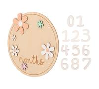 TIDTALEO Carteles de Madera para Logros Mensuales del 7 Piezas Redondas de 17X17 CM Tarjetas para Recién Nacido Accesorios para Fotografía y Anuncio de Nacimiento Decoración para