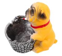TIDTALEO Cenicero de Resina para Interiores y Exteriores, Diseño de Perro Divertido en Color Amarillo, Resistente al Viento, Decoración Original para Sala de Estar, Accesorio Práctico