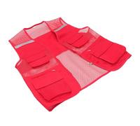 TIDTALEO Chaleco de Seguridad Reflectante para Hombre y Mujer, Chaleco de Alta Visibilidad con Bolsillos, Tejido Transpirable de Malla, Talla Xl, Color Rojo para Trabajo y Actividades