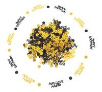 TIDTALEO Confeti de Cumpleaños Negro y Dorado Confeti Decorativo en Círculos de Pvc para Decoración de Mesa y Manualidades Accesorio para Centro de Mesa de Fiesta