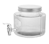 TIDTALEO Dispensador de Bebidas de Vidrio con Grifo, Jarra de Té Helado de 2,8l, Diseño Único y Fácil Vertido para Uso en Cocina o Eventos