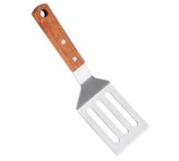TIDTALEO Espátula de Acero Inoxidable para Cocina con Mango de Madera para Voltear Carne Huevos Panqueques y Tortillas Fácil de Limpiar y Duradera