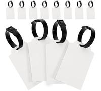 TIDTALEO Etiquetas de Equipaje y Compatible Transferencia de Calor en Blanco para Sublimación 30 Piezas Tablero de Densidad, Personalización DIY para Mochilas y Bolsas de Viaje