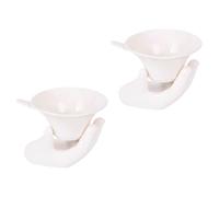 TIDTALEO Filtro de Té de Cerámica Blanco Diseño Creativo y Paquete de 2 Juegos para Mejorar el Sabor del Té en Ceremonias y Uso Diario