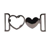 TIDTALEO Hebilla de Palanca en Forma de Corazón Metálica de Aleación, 40 Mm Interior, Color Negro Mate, Cierre de Clip para Abrigo Cortavientos y Suéter, Accesorio de Costura Resistente