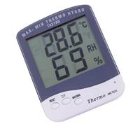 TIDTALEO Higrómetro y Medidor de Temperatura Pantalla Lcd Grande, Memoria de Valores Max, Carcasa de Plástico Blanco, Adecuado para Uso Interior y Control Ambiental