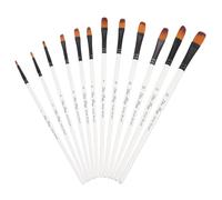 TIDTALEO Juego de 12 Pinceles de Nailon para Pintar Control Óptimo y Virolas Doblemente Prensadas, Material Nylon y Madera, Adecuado para Pintura Artística y Acuarelas