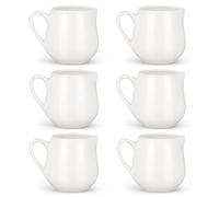 TIDTALEO Juego de 6 Jarras de Cerámica con Mango para Salsa y Leche, Tamaño Mediano, de Color Blanco, Recipientes para Almacenar Condimentos y Leche, Utensilios de Cocina para Uso