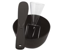 TIDTALEO Juego de Cuenco de Silicona y Pp para Facial Negro con Cuchara y Palillo, Herramienta Portátil para Mezclar en de Cuidado Facial Mujer