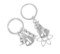 TIDTALEO Llavero Molecular y Microscopio en Zinc, 2 Piezas Decorativas para Profesores de Biología y Estudiantes en Eventos y Laboratorios Estilo Aleatorio