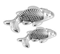 TIDTALEO Molde para Tortas de Arroz y Pasteles Forma de Pez de Aluminio, 2 Piezas para Hacer Chocolates y Gelatinas en Casa, Adecuado para DIY Hornear