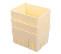 TIDTALEO Moldes para Hacer Queso de Plástico Herramienta Conveniente para Queso Juego de 3 con Tapa, Diseño Interior Liso y Prensa Simple para Tofu Casera