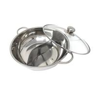 TIDTALEO Olla Dividida Inoxidable con Tapa de Vidrio Olla Multifuncional para Cocción Compatible con Cocinas de Inducción y Gas para Reuniones y Restaurantes de Hot Pot