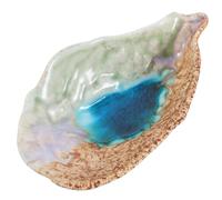TIDTALEO Oyster Shell Design Porcelain Plate Irregular Shape Western Serving Dish For Fruit Salad Dessert Display Glaze Multi-functional Kitchen Plate For Home Dining Restaurant Use Unique