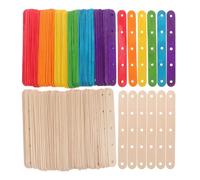 TIDTALEO Palitos de Helado para Manualidades Diy, 200 Piezas Multicolor y Natural con Agujeros, Palos de Madera Artesanales para Proyectos Creativos, Tareas Escolares y Decoración